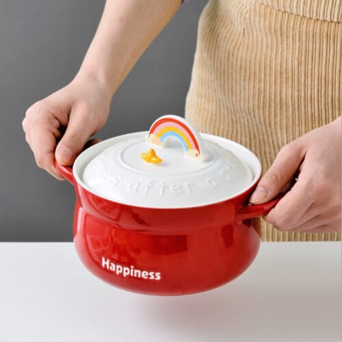 彩虹湯碗 彩虹造型湯碗 大容量湯碗 防燙湯碗